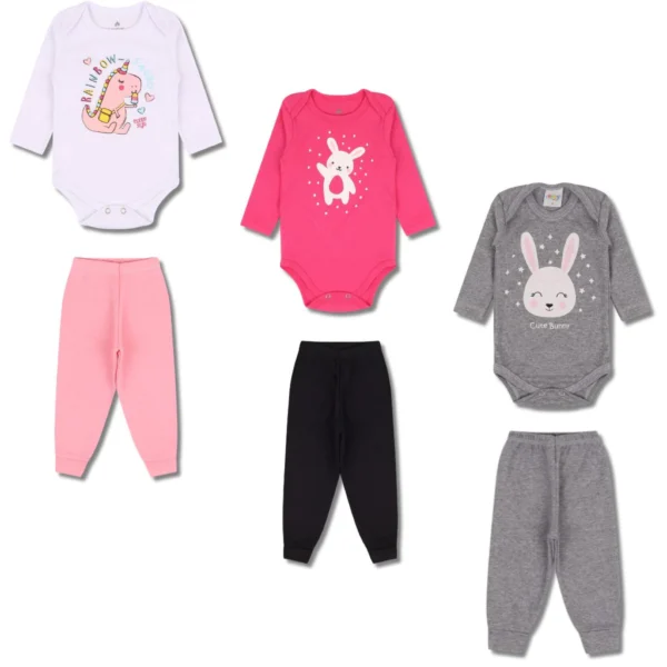 Kit Body + Calça Bebê Feminino
